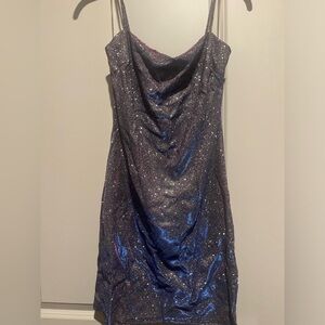 Purple Glitter Mini Dress